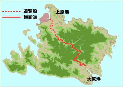 西表島横断(縦断・縦走)　地図